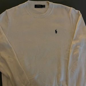 Mens cream Ralph Lauren polo sweater. Size medium. EUC.